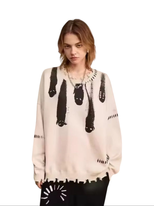 Ripped Sweatshirt - White